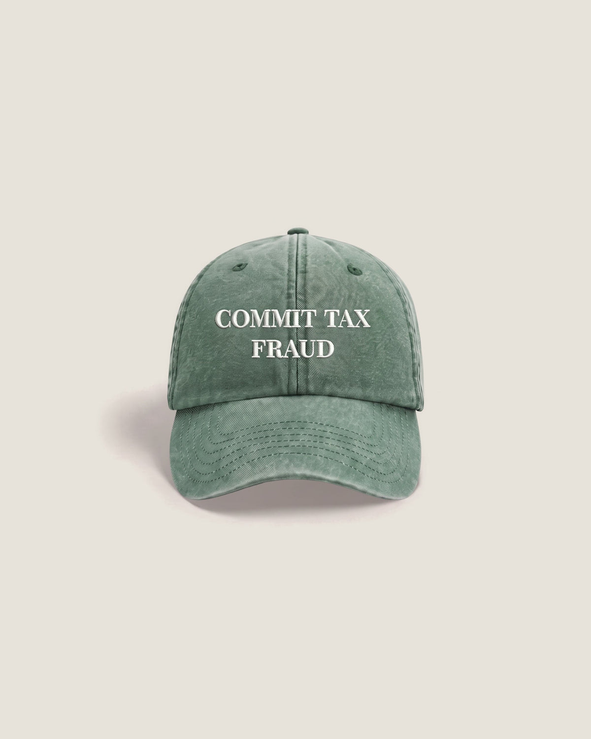 commit tax fraud Cap in Vintagebottlegreen, Vorderansicht