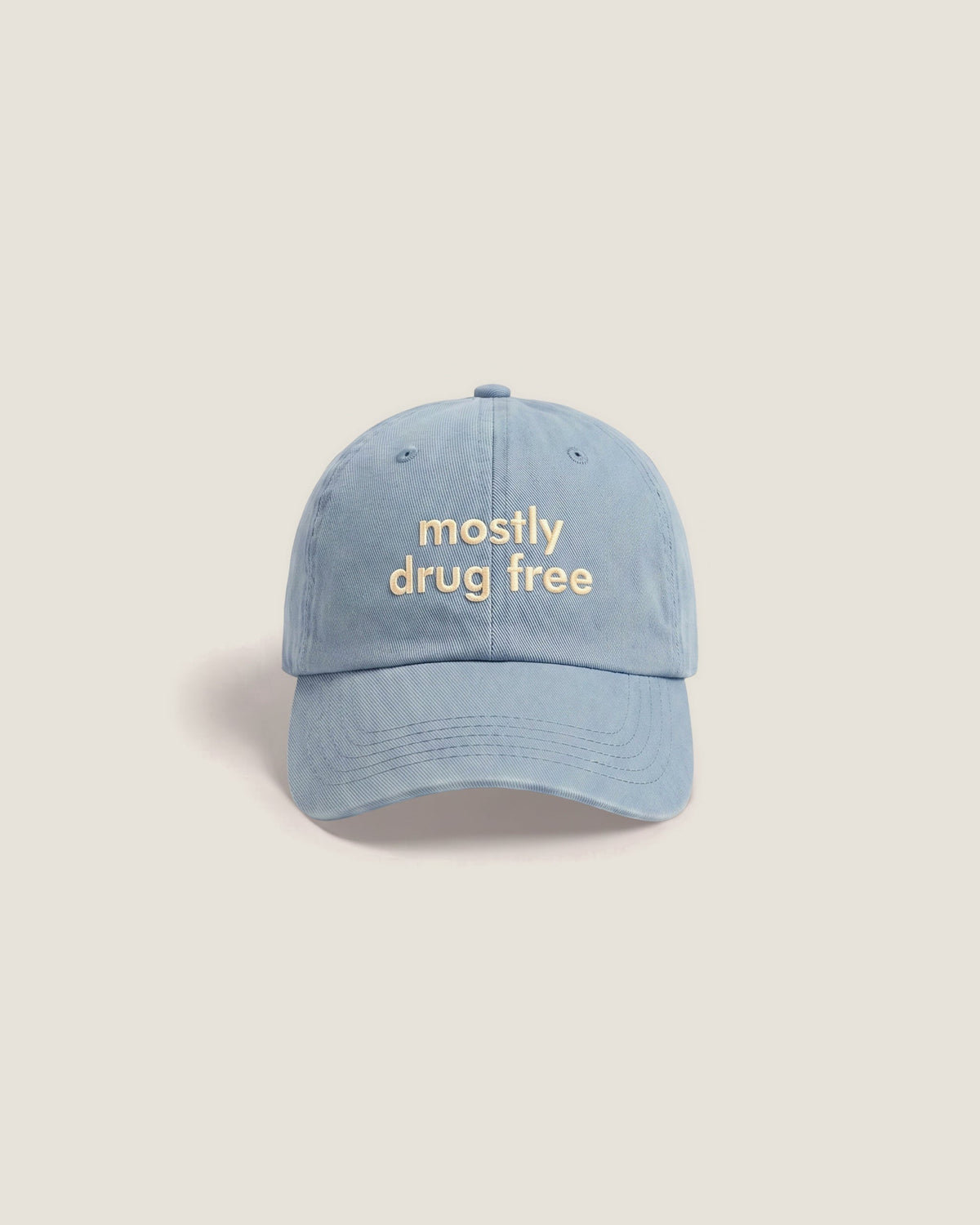 mostly drug free Cap in Vintagelightblue, Vorderansicht