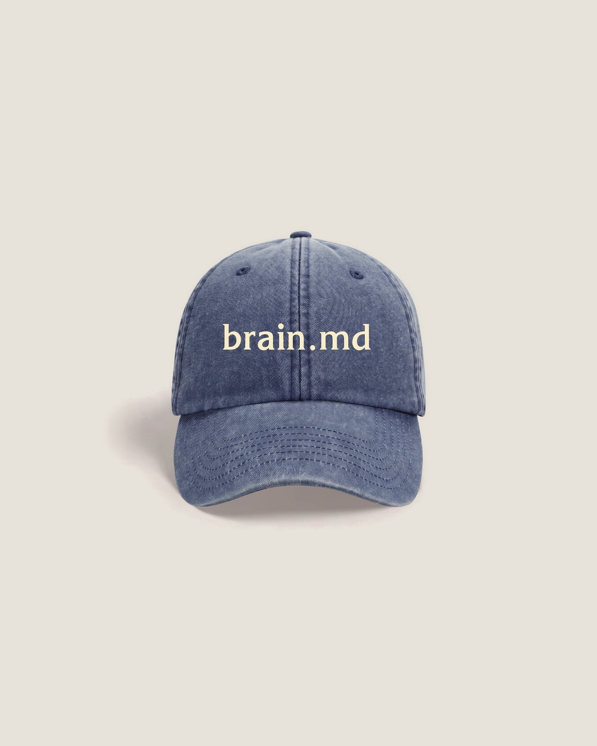 brain.md Cap in Vintagedenim, Vorderansicht